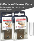 Door Catch Replacement Kit For Closet And Double Doors 2 Pack With Foam Pads Quiet Magnetic Latch Easy Install