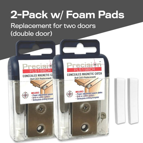 Door Catch Replacement Kit For Closet And Double Doors 2 Pack With Foam Pads Quiet Magnetic Latch Easy Install
