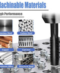 Machining materials for Pro Grade Fourteen Piece Thread Tap Set With Nitriding Coated HSS Taps For SAE Threads Ranging From Six To One Half Inch NC By Mesee