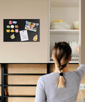 Magnetic Metal Sheets With Adhesive Backing, 3 Pack, 8.5 By 12 Inches, holding notes and magnets on kitchen cabinet