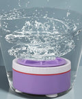 Portable Mini Washing Machine USB Powered Compact Clothes Washer Adjustable Timer For Delicates Underwear Produce And Dishes Purple in water.