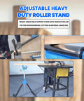 Folding Beefy Roller Stand Heavy Duty Steel Support with 60Kg Load Capacity for woodworking setup