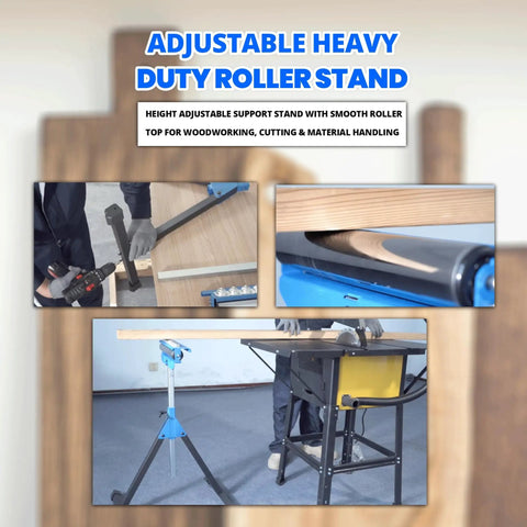 Folding Beefy Roller Stand Heavy Duty Steel Support with 60Kg Load Capacity for woodworking setup