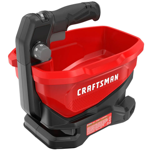 Red V20 Four Season Seed Spreader Handheld One Point Two Gal With 6 Speed Settings For Fertilizer Salt And Ice Melt Crazy Coverage Up To 5000 Sq Ft Per Tub Tool Only Easy Grip Versatile Spreading For Your Yard And Garden.