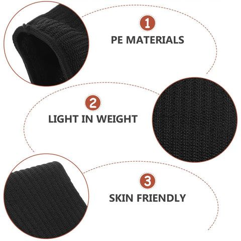 Close-up of black PE material showcasing lightweight and skin-friendly features of High Density Cut Resistant Arm Sleeves Two Pack Legit Tough As Nails Forearm Guards.