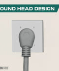 Beefy Heavy Duty 15 Foot 3 Prong Dryer Extension Cord 30 Amp 10 30 Plug For 125V And 250V Outlets with round head design plugged in