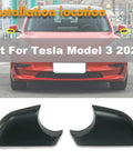 Top Shelf One Pair Side Mirror Lower Cover Cap Compatible With Tesla Model 3 2017 To 2021 showing LH RH black trim pieces front view.