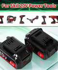 2 Pack 3.5Ah Lithium Battery For Skil 20V PWR CORE Battery BY519601 BY519603 BY519702 Compatible With Skil 20V Tools display