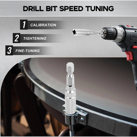 4 Piece Drum Key Set With Drill Bit For Instant Head Changes And Lightning Fast Tuning Speed Drum Keys And Standard Keys Chrome