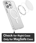 Slick Clear Magnetic Base for PopSocket Grips and iPhone MagSafe Cases shown detached from the case, highlighting compatibility.