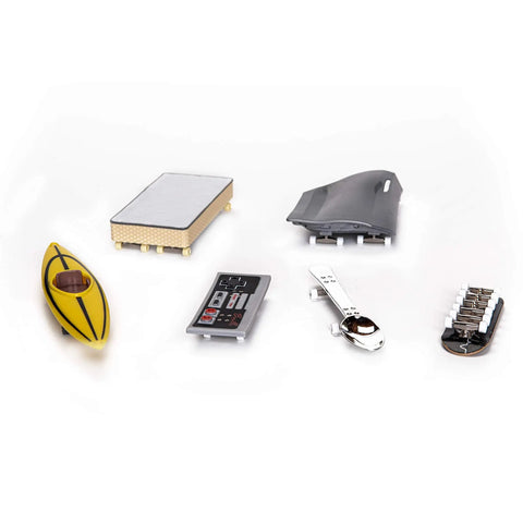 Mystery SK8 Collector Set Series 2 Ultimate Pack fingerboard accessories including mini ramps, tools, and decorative pieces.