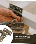 Assembly of drawer hinges, hand using tool; Four Pack Self Closing Cabinet Door Hinges With No Slam Soft Close For Iron Corner