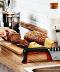 4 Stage Knife Sharpener For All Blades And Scissors With Cut Resistant Glove Fast Edge Restoration displayed on a kitchen counter