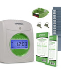 Small Business Starter Time Clock Bundle with Employee Punch Clock System Loaded with One Hundred Time Cards Secure Rack and Premium Ribbon for Legit Accurate Payroll Tracking No Sweat Setup and Straight Up Reliable Performance