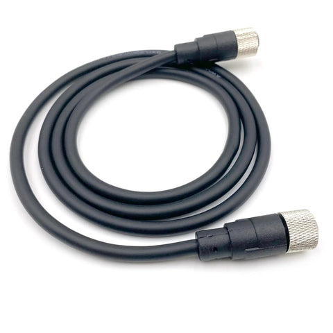 Rugged Heavy Duty M12 8 Pin Female to Female Connector Cable A Code Straight Profibus Double Female Cable in coiled view