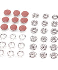 100 Pcs Colorful Brass Snap Fasteners Kit For Crafting, Sewing, And Leather Making, Rustproof And Durable, Easy Installation, Includes Hollow And Solid Male And Female Snaps, Great For DIY Projects, pink brass snaps set