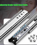 Heavy-Duty Locking Drawer Slides With Side-Mount Ball Bearing Rails Full Extension Track Glides For Cabinets And Cupboards 550mm 22in