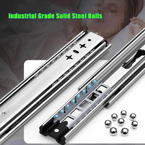 Heavy-Duty Locking Drawer Slides With Side-Mount Ball Bearing Rails Full Extension Track Glides For Cabinets And Cupboards 550mm 22in