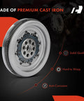 Heavy Duty Dual Mass Flywheel Plug And Play Swap Fits Audi A3 A3 Quattro And VW Jetta Cc Beetle Eos Gti 2 0L Engine Oem Replacement 06J10526 close-up view showing premium cast iron material.