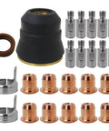 24 Piece IPT40 Plasma Cutter Consumables Kit For Cut 55DS Pro And 65DS with nozzles, tips, electrodes, and caps shown