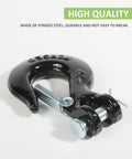 Beefed Up Heavy Duty Winch Hook With Safety Latch, Forged Steel Clevis Slip Hook for ATV UTV; durable, rust resistant construction