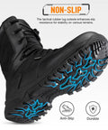 Composite Toe Work Boots For Men With Side Zipper Waterproof Leather Non Slip And Puncture Proof Safety Shoes featuring non-slip sole