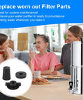 All In One Replacement Kit For Gravity Water Filter Systems Including 4 Wing Nuts, 4 Washers And 4 Silicone Blocking Plugs shown