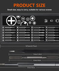 Product size layout of 50 In One Precision Screwdriver Set With Magnetic Bits And Case For Electronics Repair, Compact Mini Tool Kit