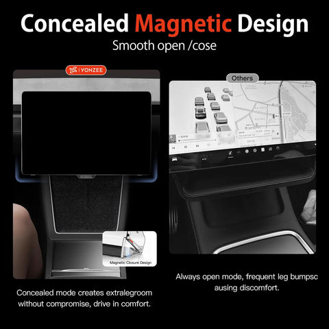 Under Screen Storage Tray For Tesla Model Y 2025 2026 And Model 3 2024 2026 Juniper Highland Magnetic Hidden Center Console Organizer