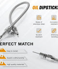 Firewall Mounted Transmission Dipstick For TH350 And TH400 With Stainless Braided Hose Heavy Duty Alloy Construction Easy Install GM Chevy