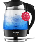 Fast Boil Electric Kettle Cordless With 1500W SpeedBoil No Fuss Quick Heat Borosilicate Glass Water Heater With Automatic Shutoff And LED Indicator BPA Free Tea And Coffee Kettle For Quick Hot Water