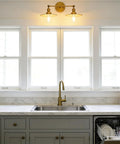 Kitchen with Two Light Wall Sconce With Antique Finish Bathroom Vanity Light Switch Included and Dual 7.87 Inch Flat Metal Lampshades
