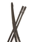 SureGrip Reins IV Black Five Eighths Inch By Fifty Four Inch European Leather Riding Reins with SureGrip Fabric and Hook and Stud Billets