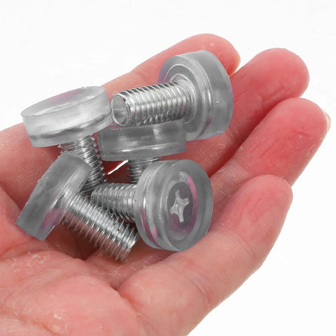 Adjustable Screw On Furniture Leveling Feet 20 Pack With Non Slip PVC Pads For Desk, Table, Chair And Cabinet Legs, Silver Finish, Smooth Surface, Balance Adjustment For Floor Protection And Noise Reduction in hand