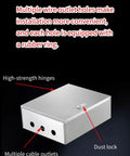 Outdoor Waterproof 304 Stainless Steel Junction Box Wall Mounted Electrical Enclosure With Locking Front Panel And Heavy Duty Mounting Plates Built To Last Tough As Nails For Secure Outdoor Use Silver 80x20x60 Cm, multiple cable outlets and dust lock