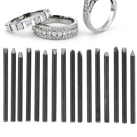 Dope Pro Grade Metal Jewelry Stamp Kit 16 Piece Punch Set with rings for carving designs on aluminum, copper, brass, pewter.