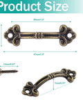 Image showing Vintage Mini Drawer Pulls 20 Pack Bronze Zinc Alloy Antique Style Handles with screw and dimensions labeled