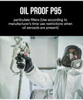 Worker using Particulate Prefilters 50 Per Case P95 NIOSH Approved Oil Resistant Filters For Solids And Liquid Aerosols