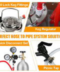 Stainless Steel Hose Swivel Nut Barb Fittings 2 Pack Five Sixteenth Inch Barb Connectors For Ball Lock And Pin Lock Kegging Systems MFL Quick Disconnects Corny Keg Fit CO2 Regulator Hose Adapter on keg fittings and hose