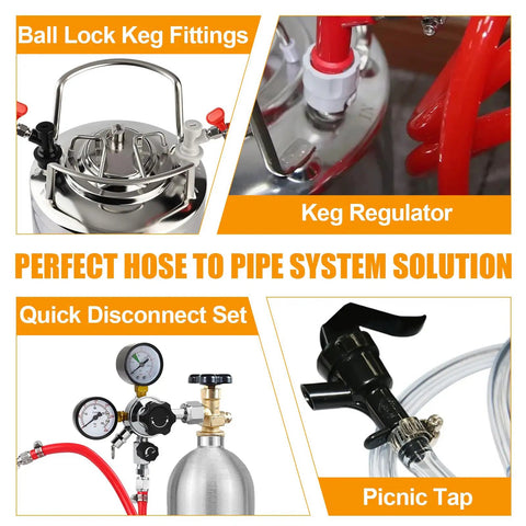 Stainless Steel Hose Swivel Nut Barb Fittings 2 Pack Five Sixteenth Inch Barb Connectors For Ball Lock And Pin Lock Kegging Systems MFL Quick Disconnects Corny Keg Fit CO2 Regulator Hose Adapter on keg fittings and hose