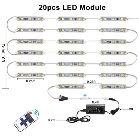 Brighten Your Storefront With Waterproof 5050 SMD LED Window Light Strips Kit 40 Ft Total 80 Modules Ideal For Storefront Signage
