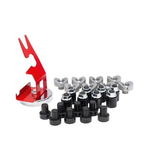 Fixturing Kit For Portable Welding Table With Magnetic Torch Holder, V Blocks For Round Tubing, Stackable Riser Stops Display