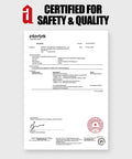 Certification document for UV Protection Safety Goggles With Anti Glare Lenses For Outdoor Work And Sports, Pro Grade And ANSI Z80.3-2018 Certified.