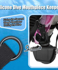 Scuba Octopus Mouthpiece Holder Silicone Octopus Keeper For 2nd Stage Regulator attached to BCD with clip and ring
