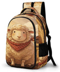 Plaid Bandana Farm Sheep Print Unisex Backpack With Large Capacity and Comfortable Padded Straps