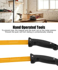 Heavy Duty Magnetic Woodworking Push Stick Set With Super Grippy Handle And Strong Magnet For Metal Rack Storage, two push sticks with black handles and yellow bodies.