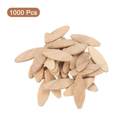 1000 Pack Wood Joiner Biscuits 45x16x3.8mm Beech Wood Durable Joinery Tools scattered on white background