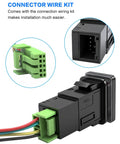 12V Blue LED Push Button Switch Waterproof Toggle With 4 Wire Connector Kit for Car Modifications Start Button Durable