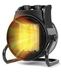 Portable 1500W PTC Ceramic Space Heater with Thermostat and 90 Degree Adjustable Angle for Quick Safe Heat in Any Room or Outdoor Use