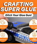 LED UV Glue Kit With Light For Quick Cure Bonding, Liquid Epoxy Resin Adhesive used on toy police car, highlighting features